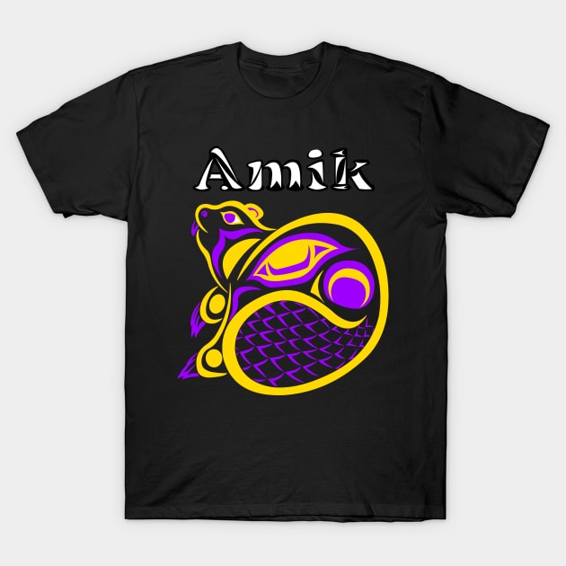 Amik (Beaver) Intersex Pride T-Shirt by KendraHowland.Art.Scroll